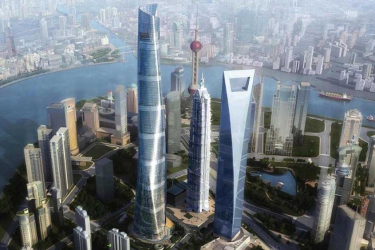 Elkészült Kelet-Ázsia legmagasabb épületének váza Sanghajban